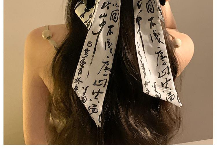 Print Bow Fabric Hair Claw / Hair Clip Product Image