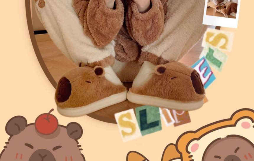 Capybara Fluffy Home Slippers Product Image