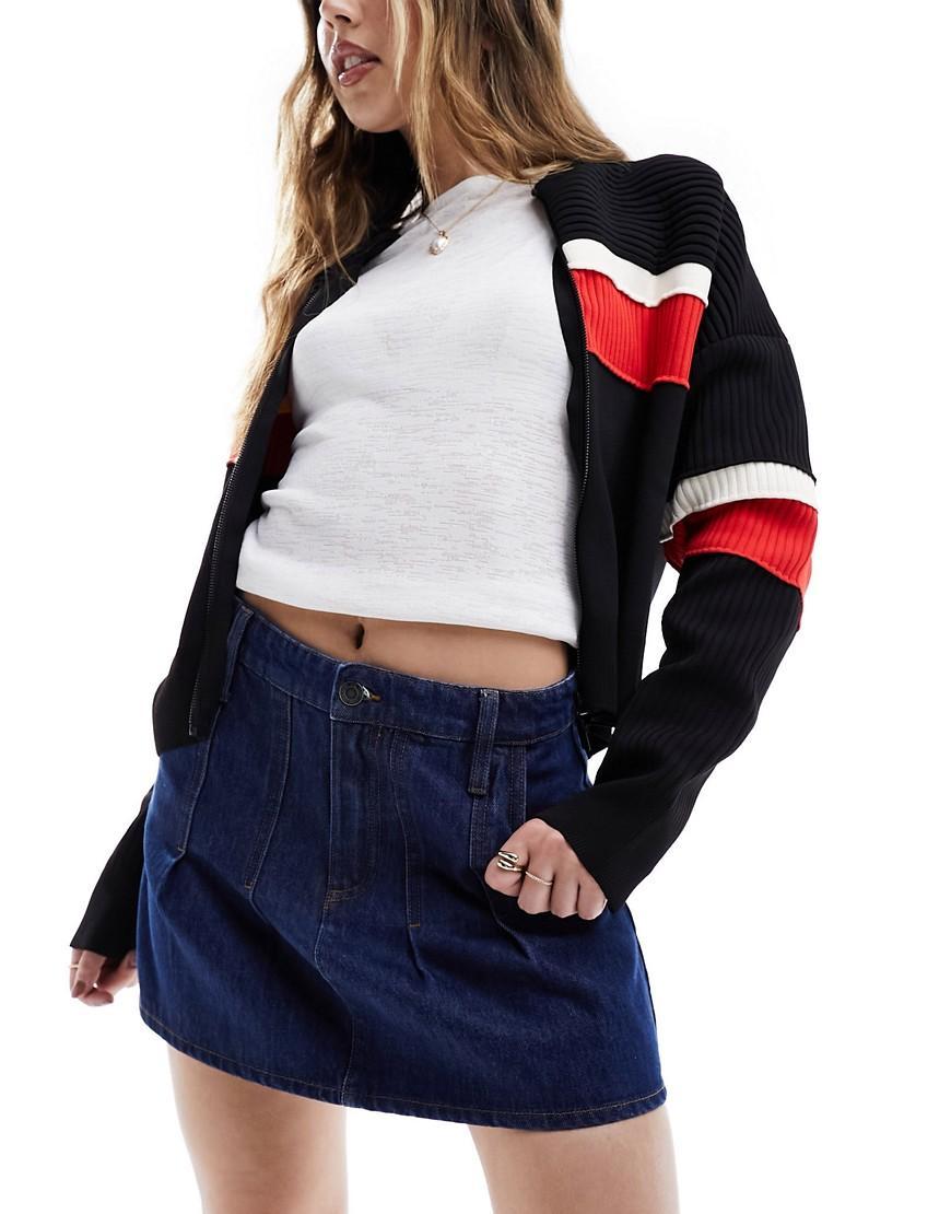 Stradivarius STR pleated denim mini skirt Product Image