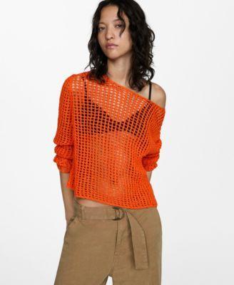 Mango Womens Openwork Knit Sweater product image