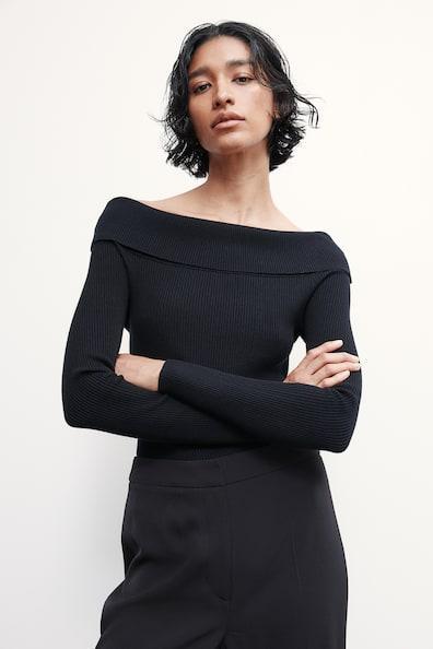 Rib-knit Off-the-shoulder Top Product Image