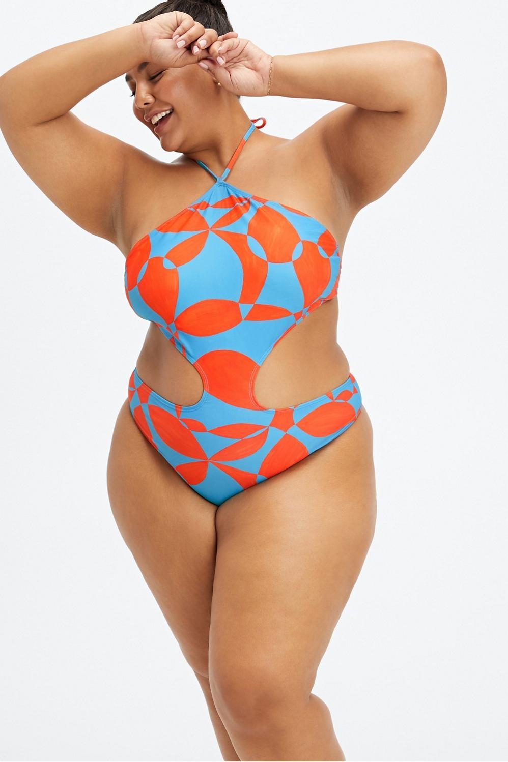 Fabletics Cutout One-Piece Swimsuit Womens Floral Geo plus Size 2X Product Image