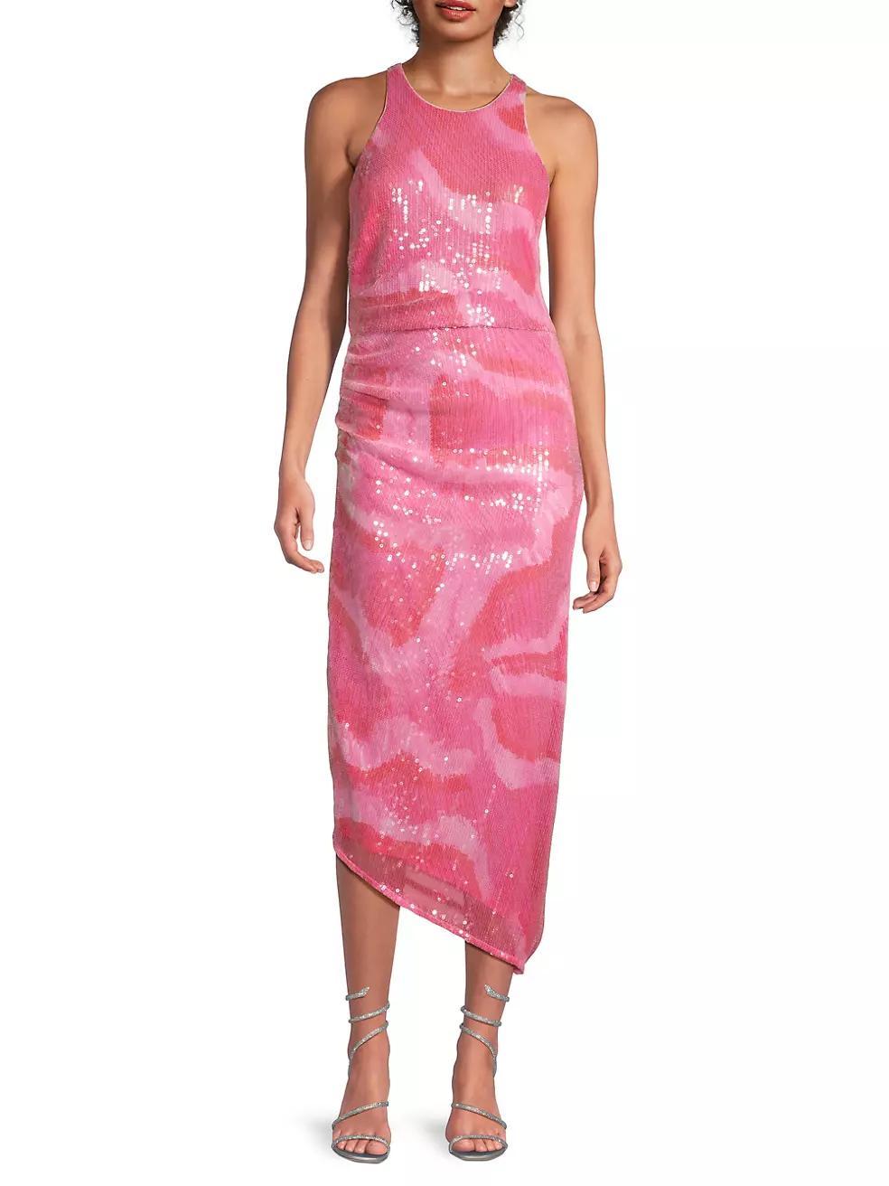 Perla Sequin Asymmetric Maxi Dress Product Image