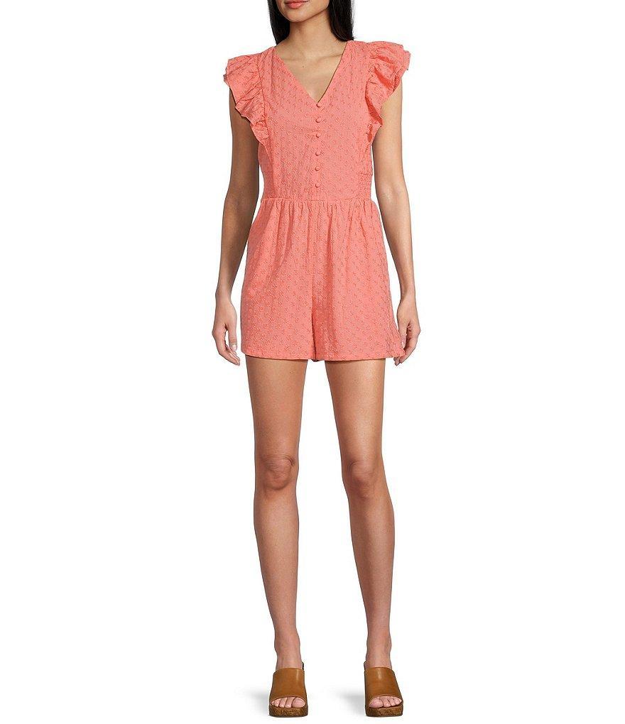 Jessica Simpson Camille Printed Ruffled Romper Product Image