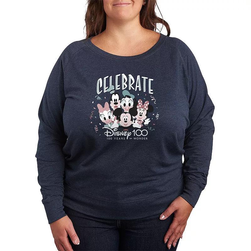 Disney 100 Plus Size Celebrate Lightweight French Terry Sweatshirt, Womens Product Image