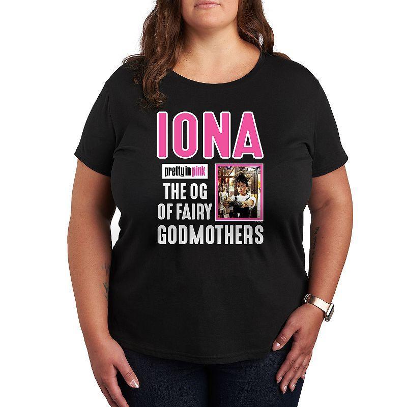 Plus Pretty in Pink Iona Graphic Tee, Womens Dark Grey Product Image