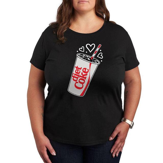 Plus Diet Coke Heart Bubbles Graphic Tee, Womens Product Image