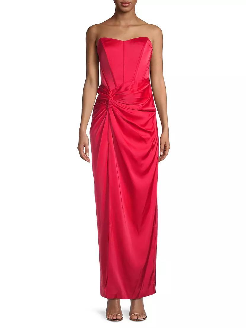 Stretch Satin Strapless Gown Product Image