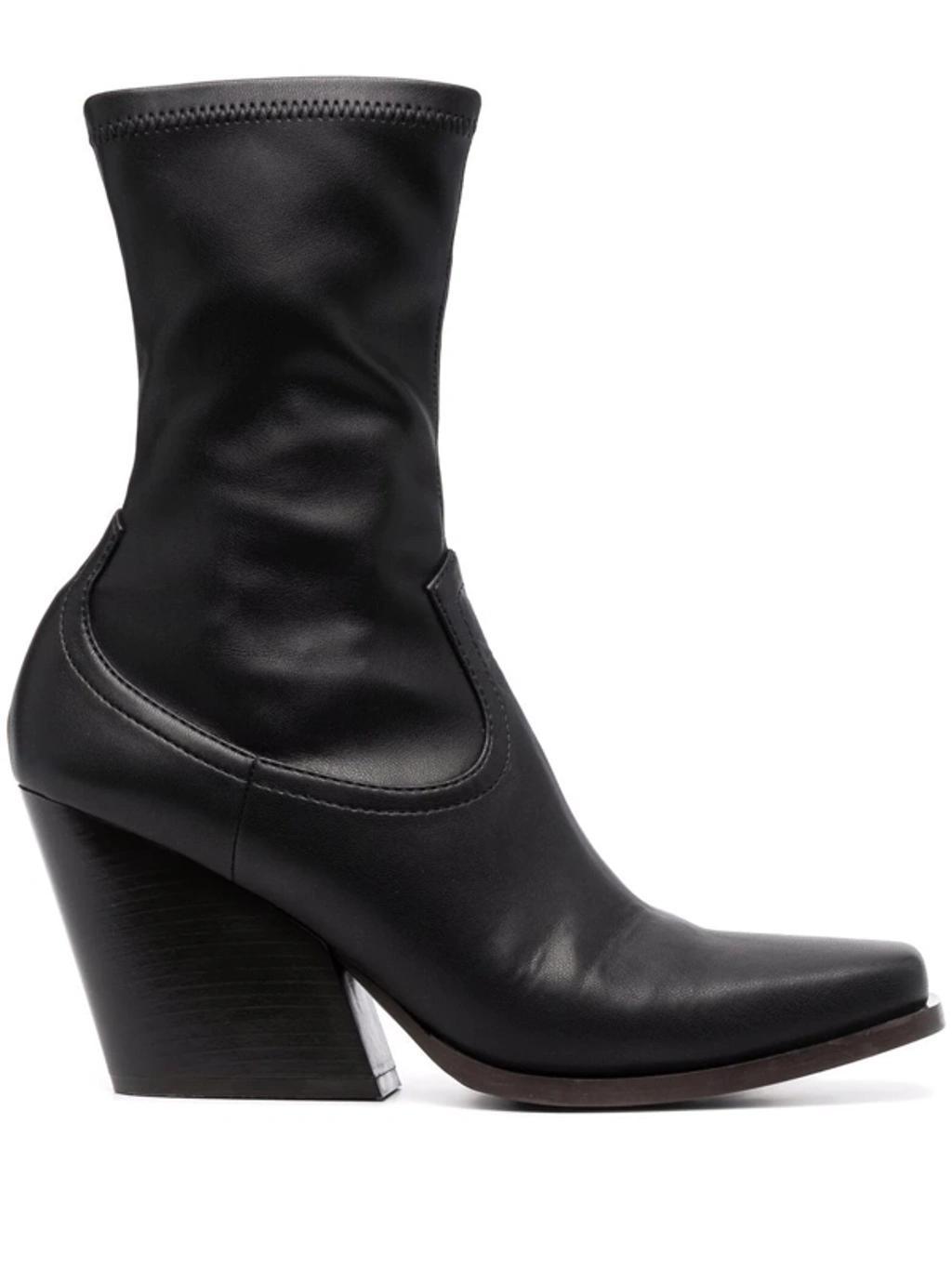 Black Cowboy 105 Faux Leather Ankle Boots product image