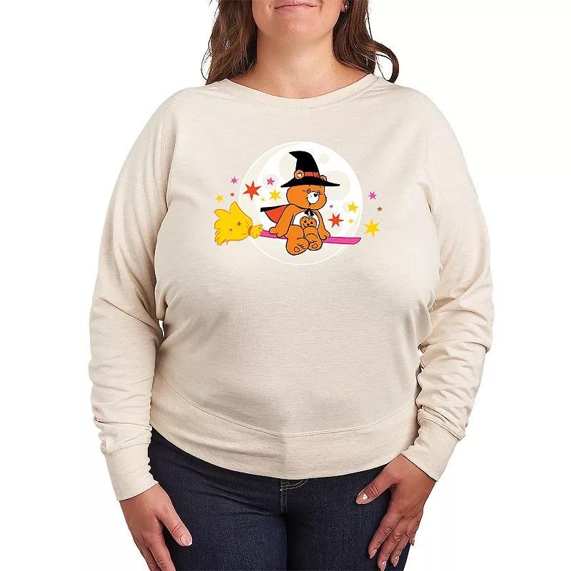 Plus Size Care Bears Halloween Witch Lightweight French Terry Sweatshirt, Womens Grey Dark Red Product Image