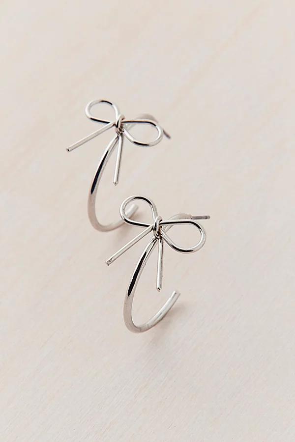 Bow Hoop Earring Womens at Urban Outfitters Product Image