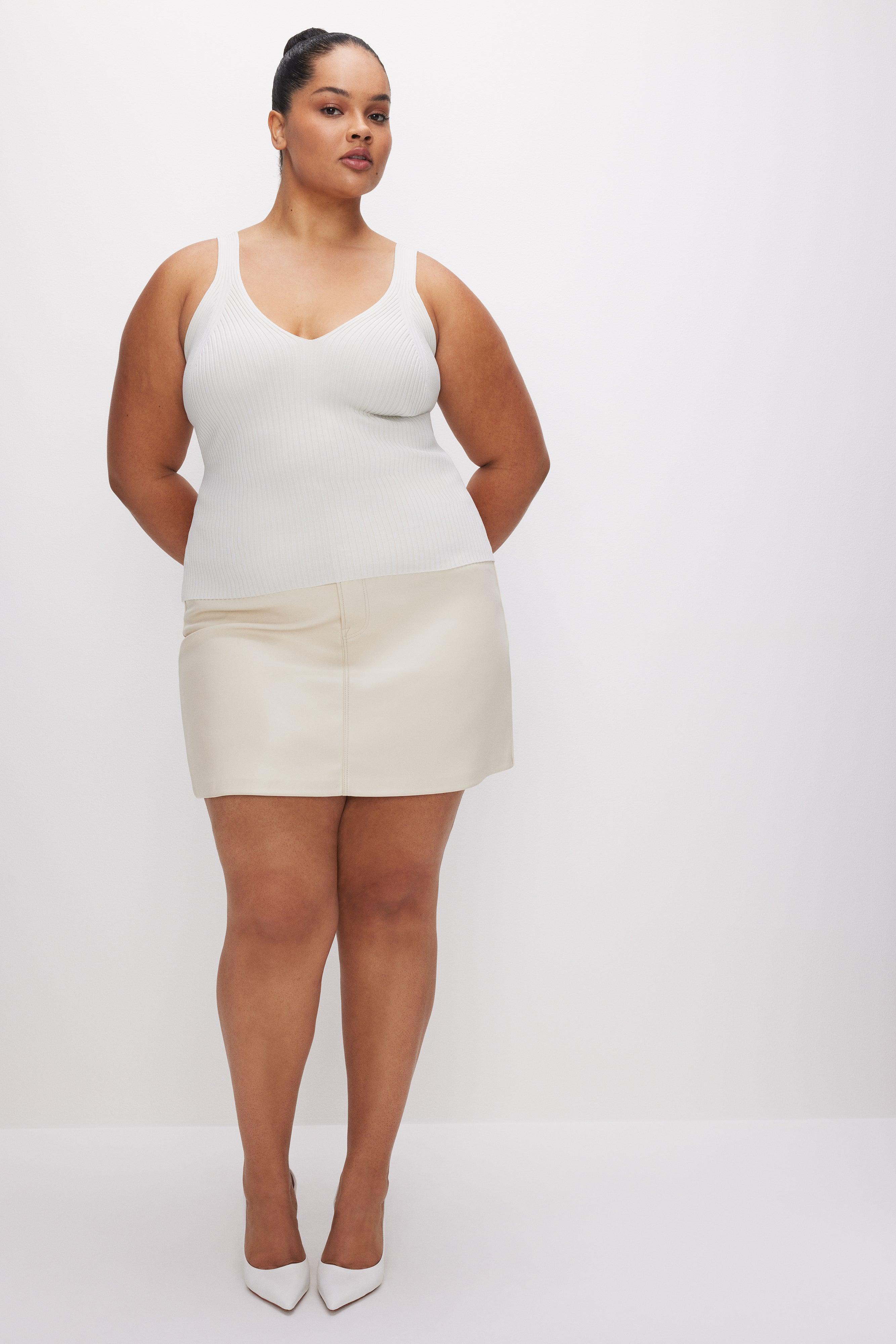 STRETCH RIB TANK TOP | CLOUD WHITE Product Image