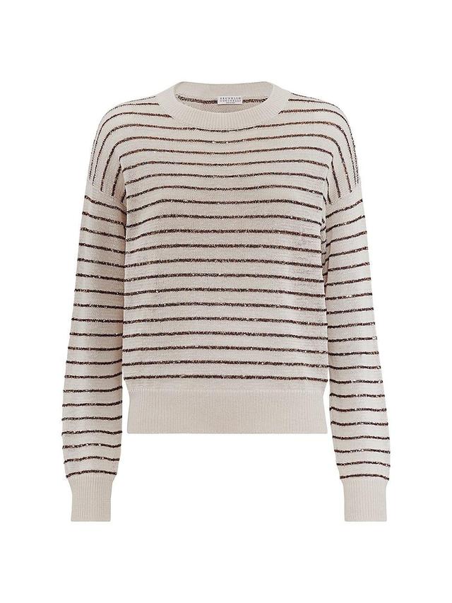 Womens Cotton Dazzling Stripes Sweater Product Image