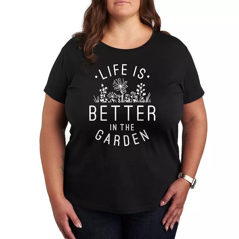 Plus Life Is Better In The Garden Graphic Tee, Womens Product Image