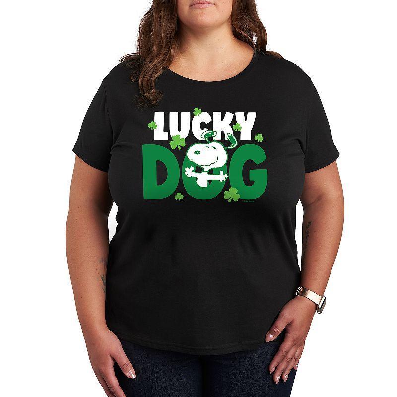 Plus Peanuts Snoopy Lucky Dog Graphic Tee, Womens Product Image