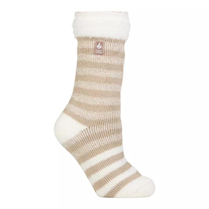 Womens Heat Holders Original 7x Warmer Feathered Top Stripe Crew Socks Product Image