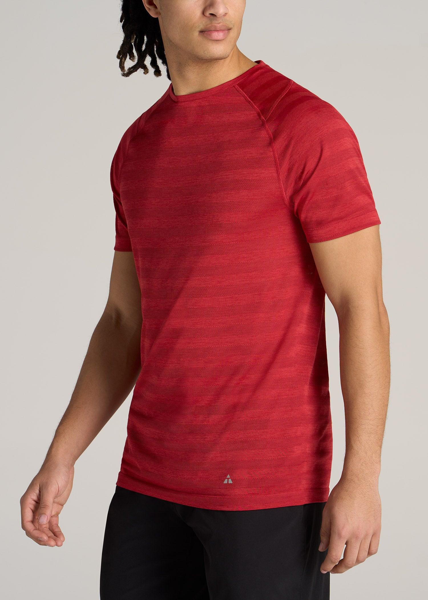 A.T. Performance MODERN-FIT Crewneck Raglan Short Sleeve T-Shirt for Tall Men in Red Heather Product Image