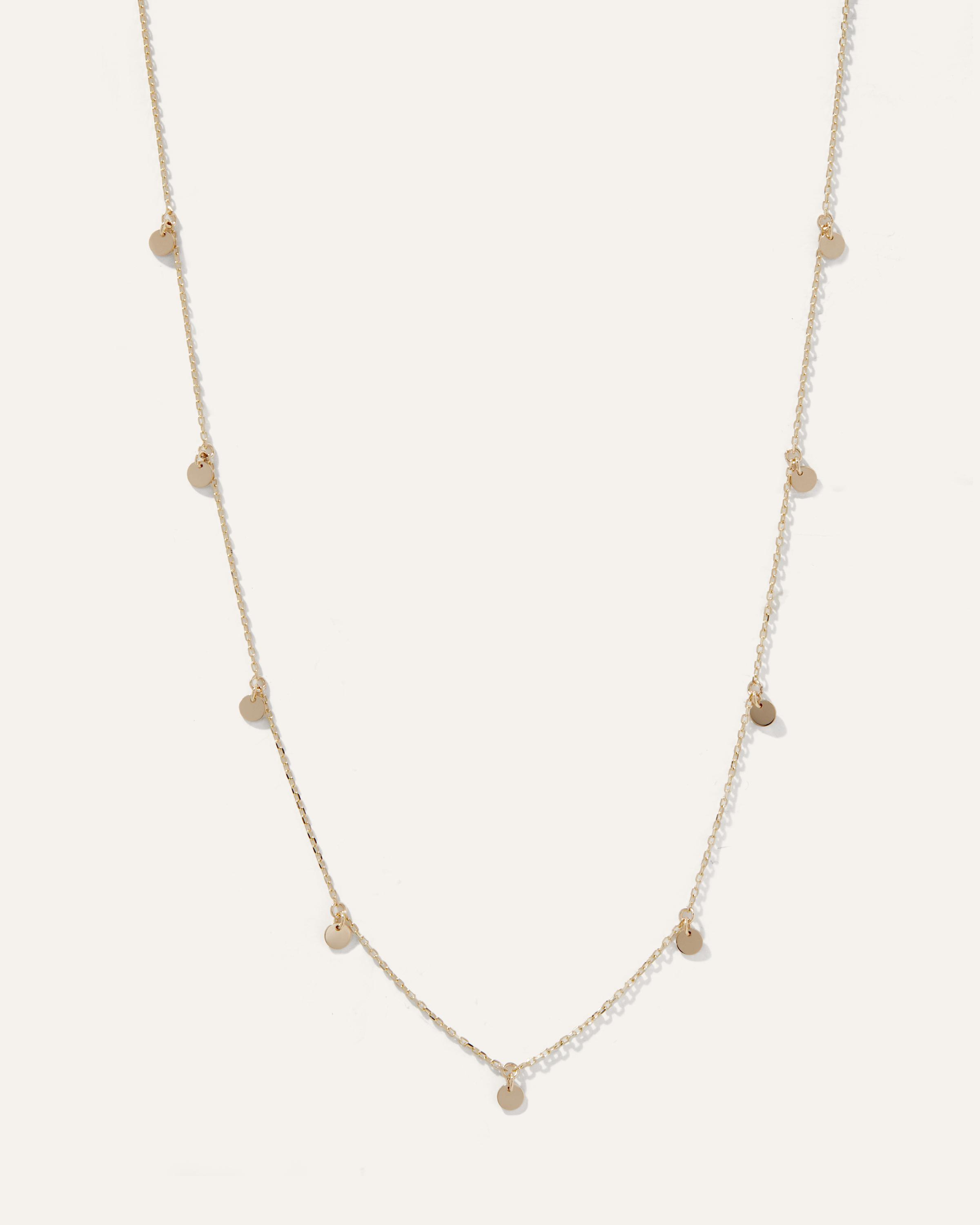 14K Gold Circle Station Necklace Product Image