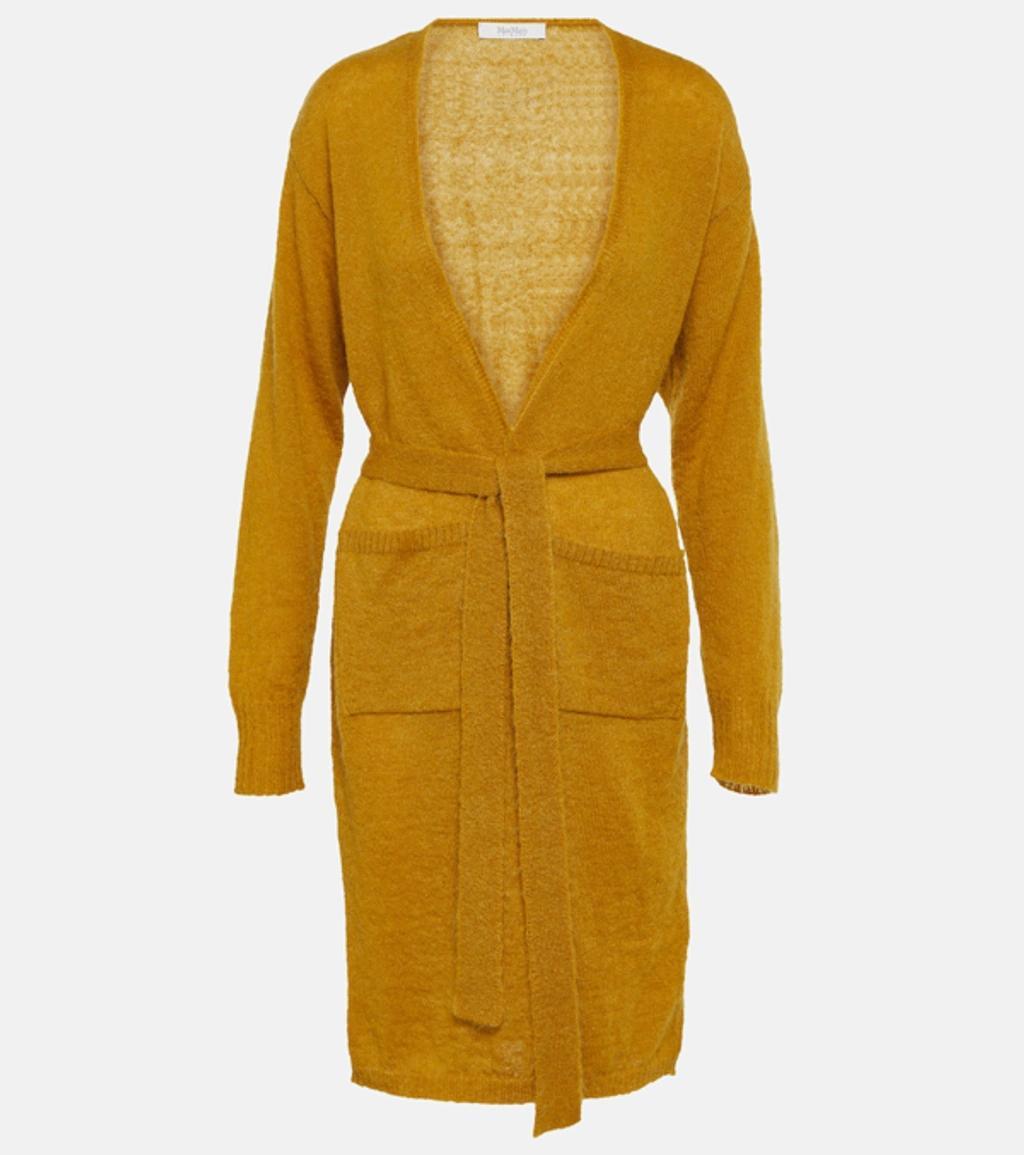 MAX MARA Women's Mohair-blend Longline Wrap Cardigan In Ochre Product Image