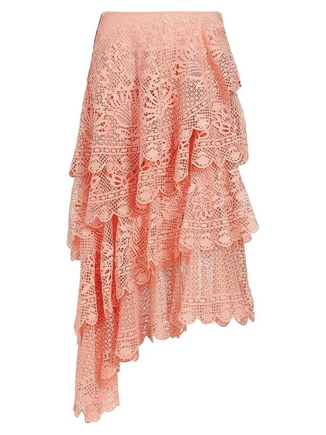 Womens Guipure Lace Tiered Skirt Product Image