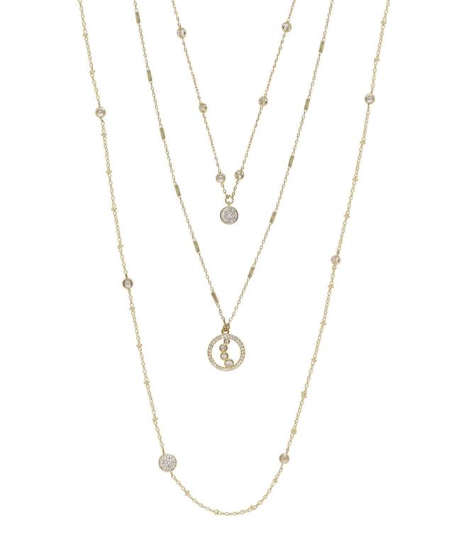 Ettika Triple Layered Crystal Detailed Womens Necklace Product Image