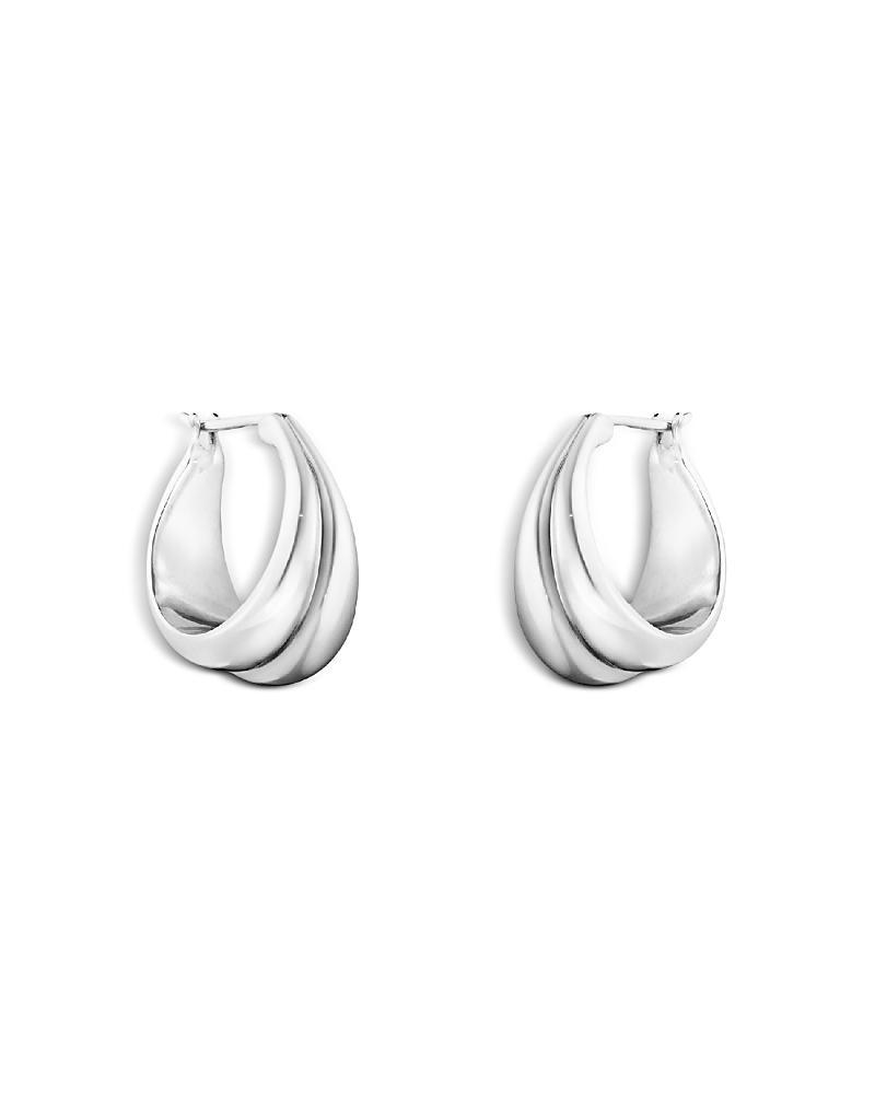 Georg Jensen Sterling Silver Curve Graduated Small Hoop Earrings Product Image