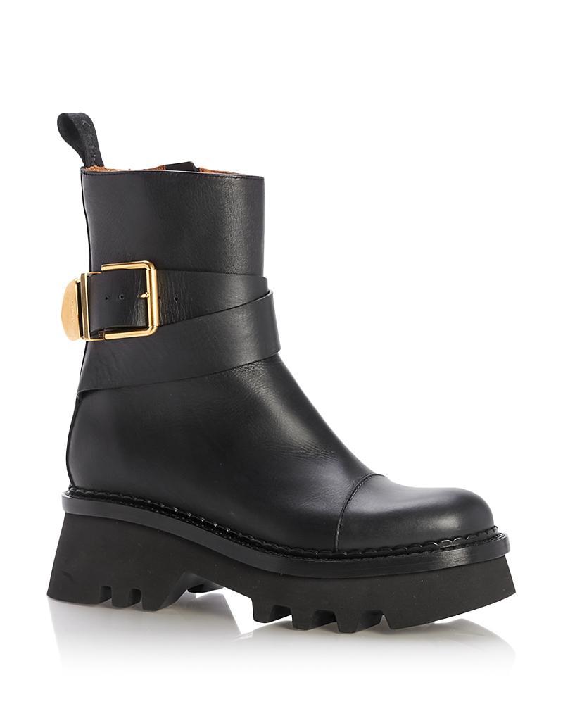 Womens Owena Leather Lug-Sole Boots Product Image