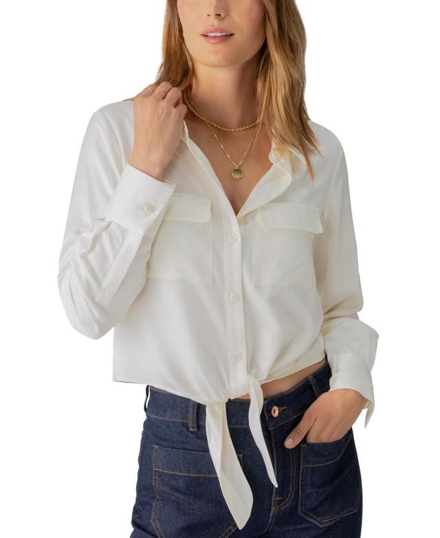 Sanctuary Womens Lifetime Tie-Front Button-Up Shirt Product Image