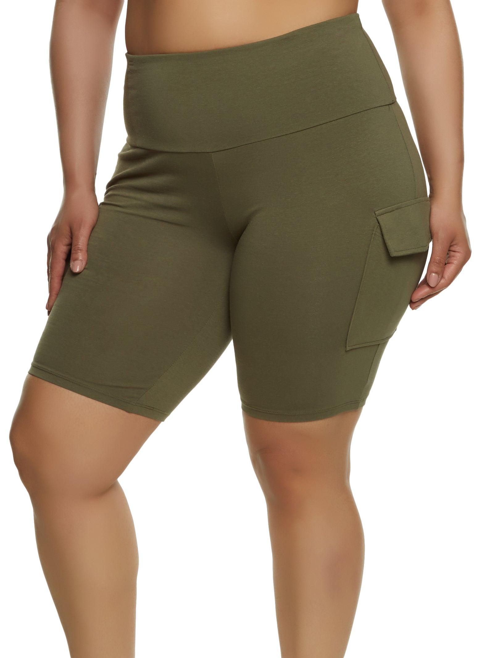 Womens Plus Size Cargo Pocket Bike Shorts Product Image