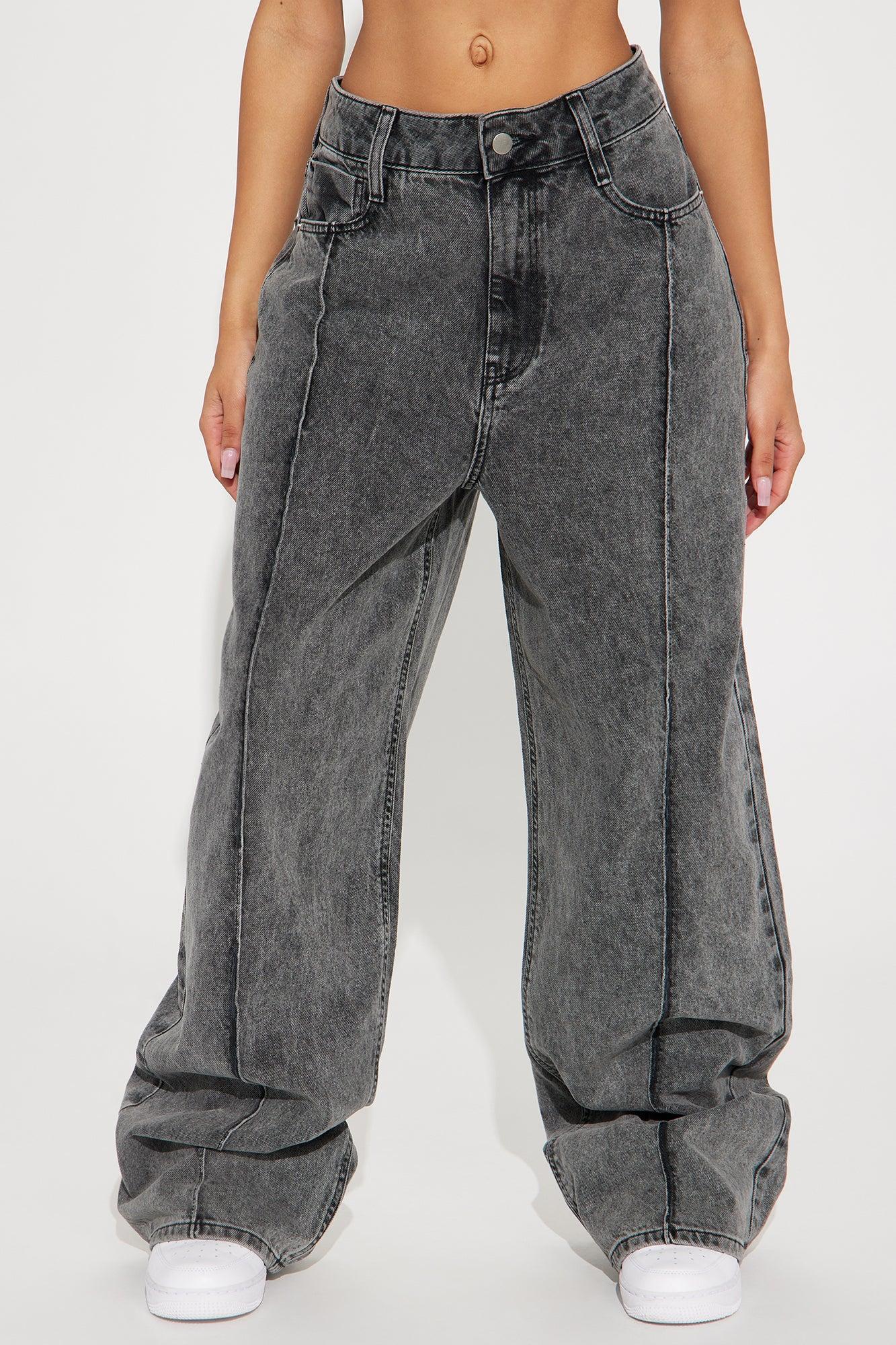 True To You Wide Leg Jeans - Grey Product Image