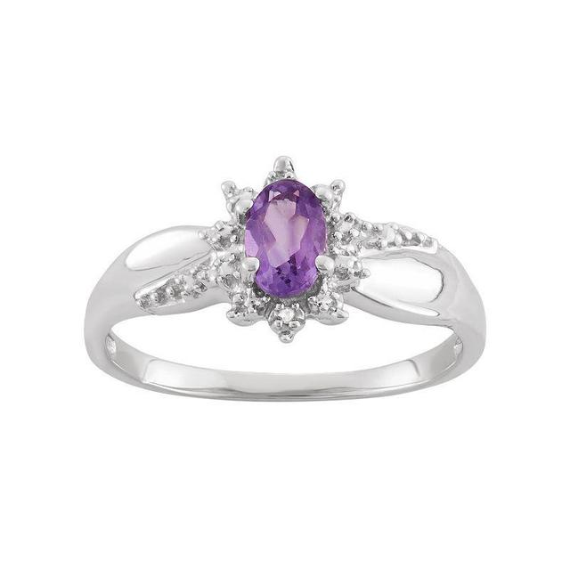 Jewelexcess 1 Carat T.W. Black & White Diamond Sterling Silver Square Halo Ring, Womens Purple Product Image