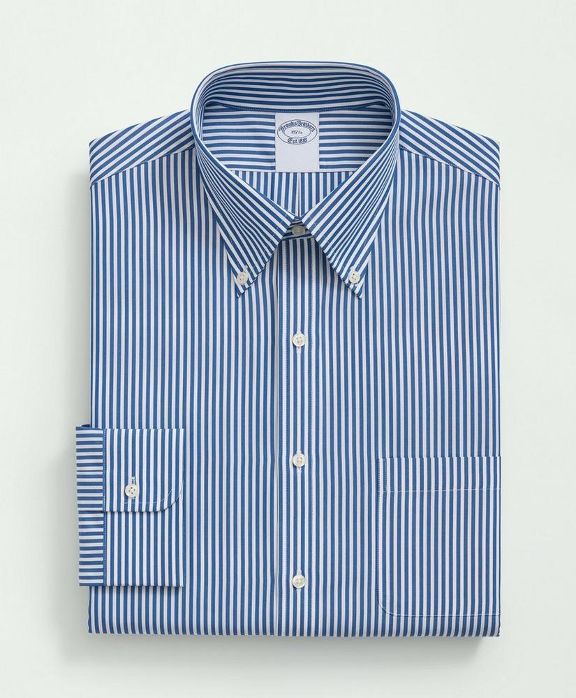 Supima® Cotton Poplin Polo Button-Down Collar, Striped Dress Shirt Product Image