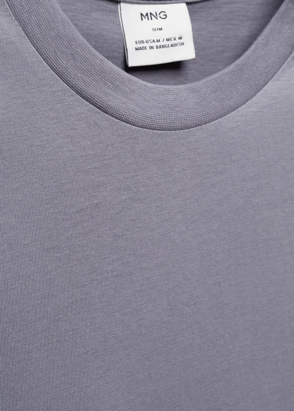 MANGO MAN - Basic cotton stretch T-shirt greyMen Product Image