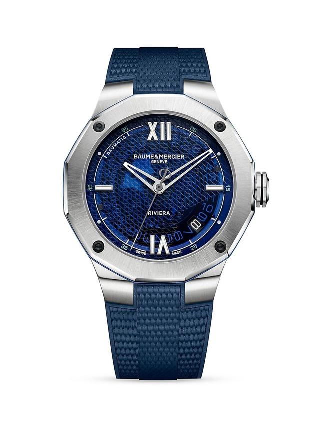 Mens Riviera Stainless Steel & Rubber Watch Product Image