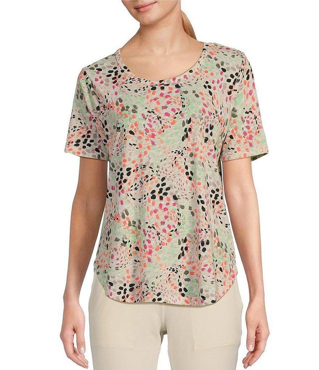 Kinesis Short Sleeve Speckled Map Print Braid Back Tee Shirt Product Image