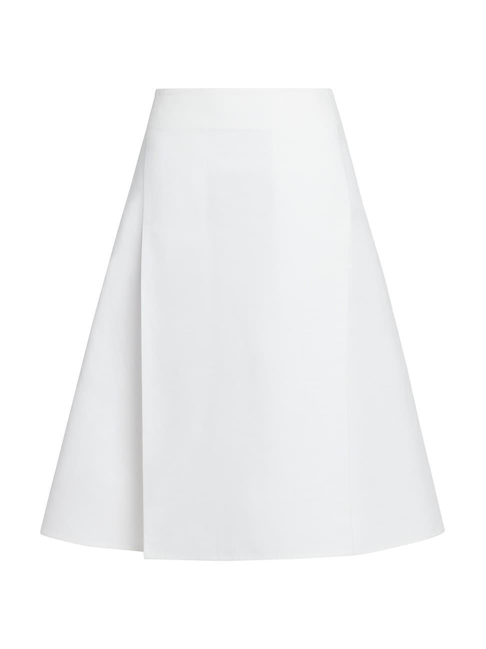 Womens Flared Cotton Midi-Skirt product image