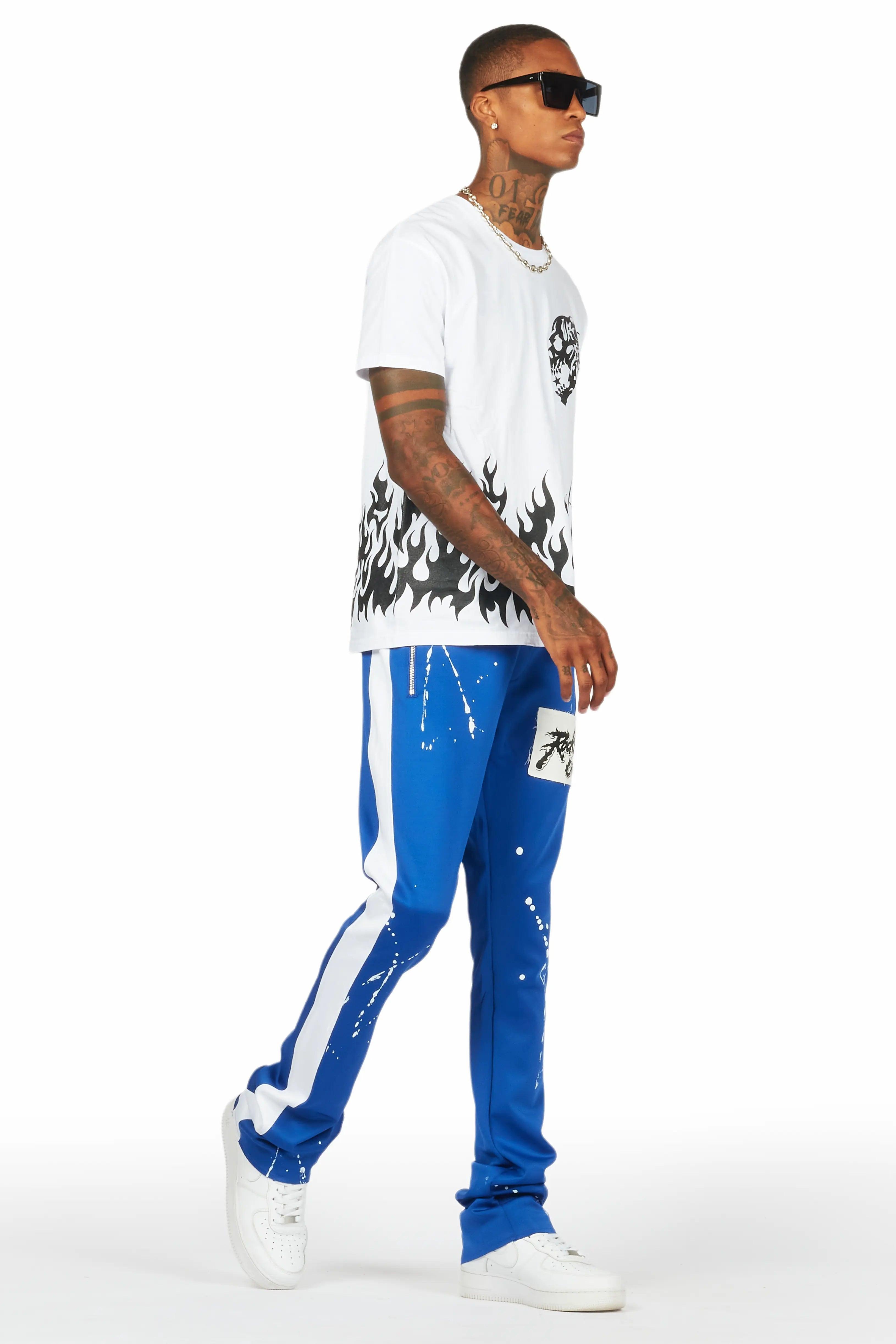 Bubble White/Royal T-Shirt/Stacked Flare Track Set Male Product Image