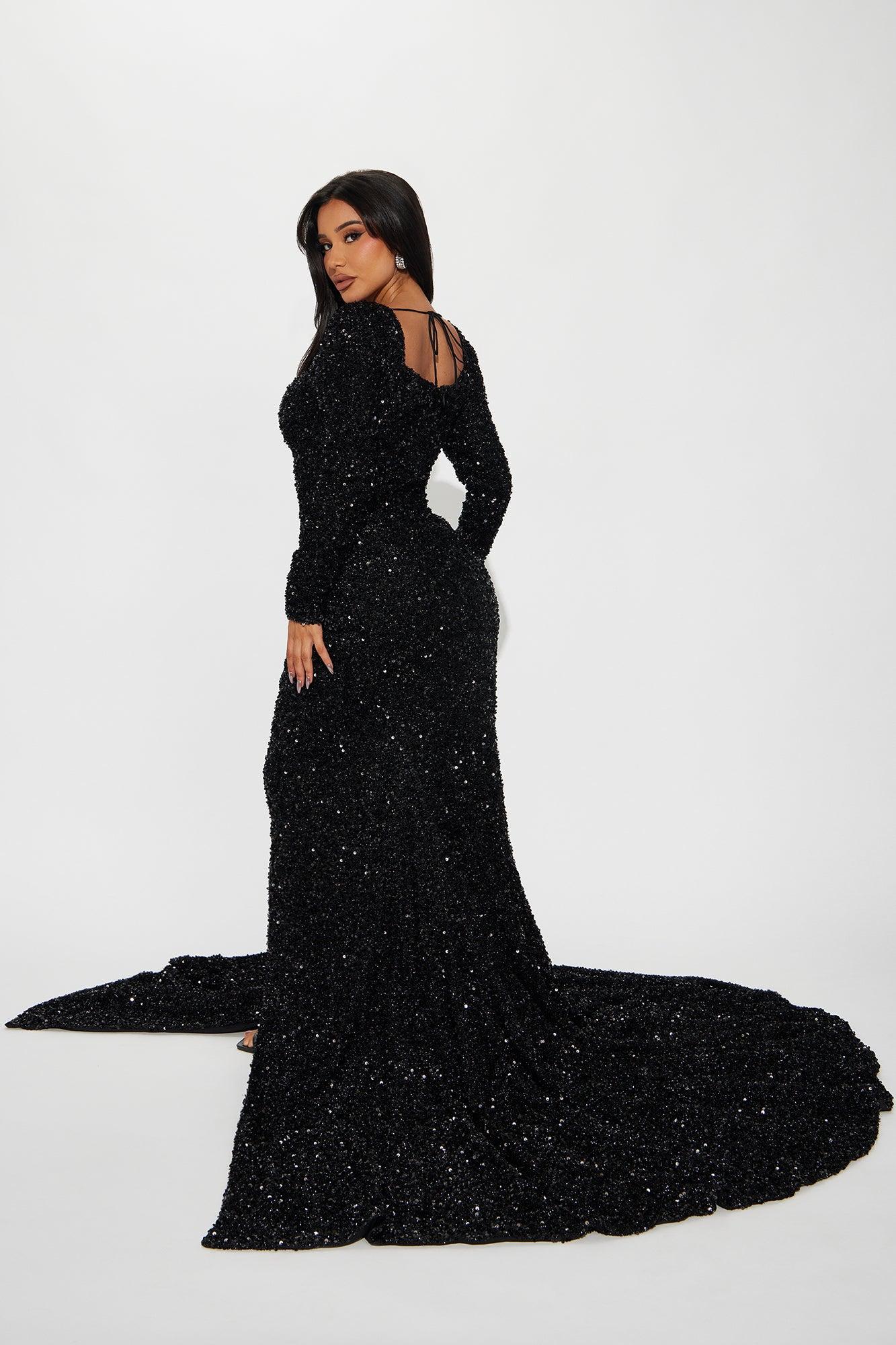 Alyssa Sequin Gown - Black Product Image