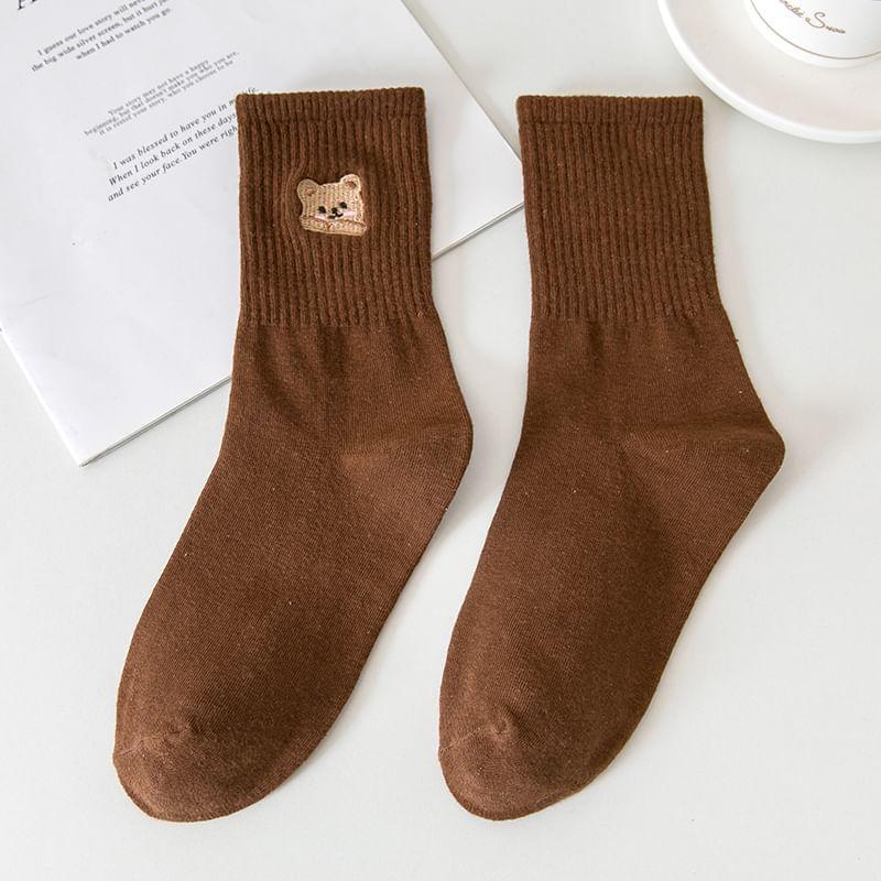 Set of 3: Bear Embroidered Socks Product Image