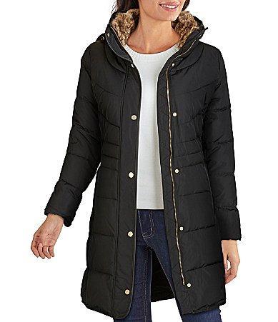 Cole Haan Signature Zip Front Faux Fur Lined Down Puffer Coat Product Image