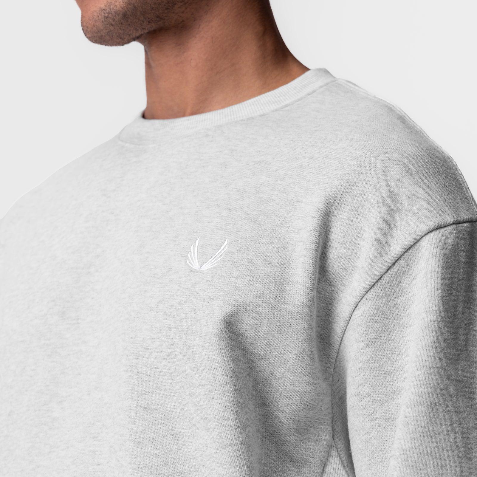 0984. Herringbone Terry Crewneck - Heather Grey Product Image