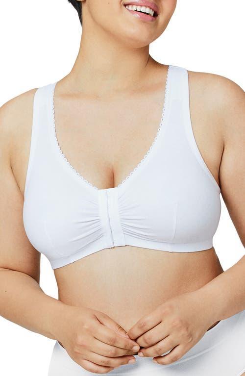 Front-Close Cotton T-Back Wire-Free Comfort Bra Product Image