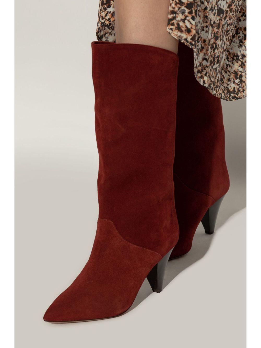 ISABEL MARANT Pointed Toe Heeled Boots In Red Product Image