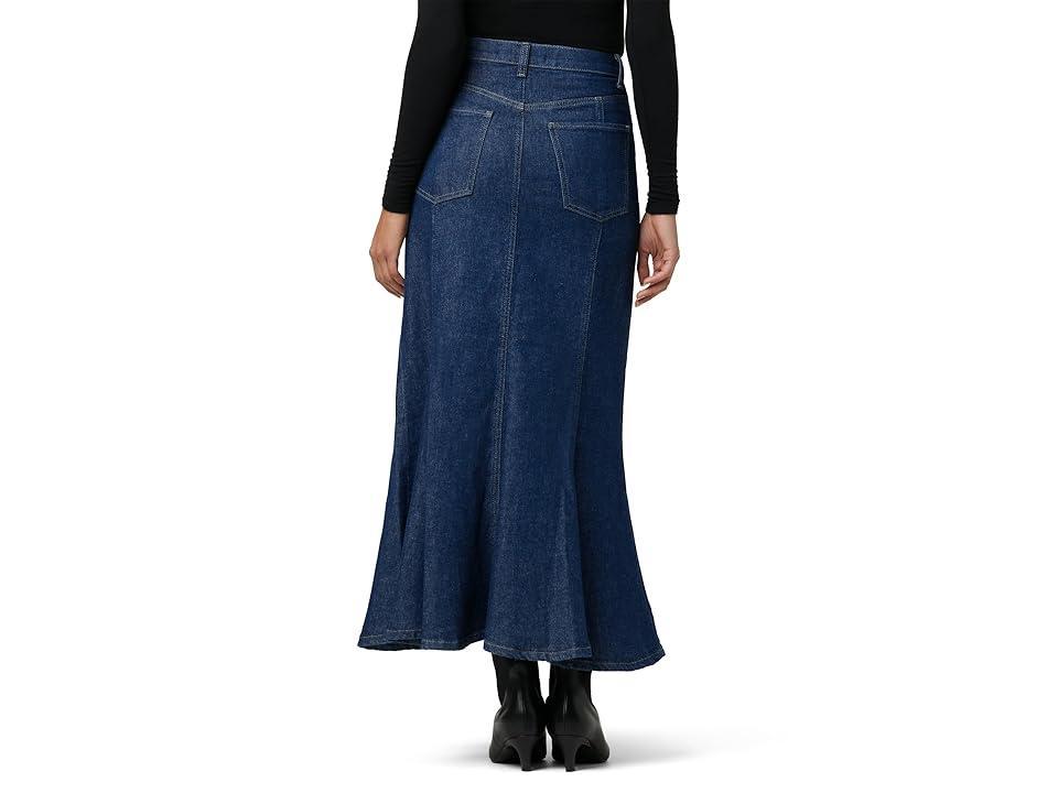 Womens Melanie Flared Denim Midi-Skirt Product Image