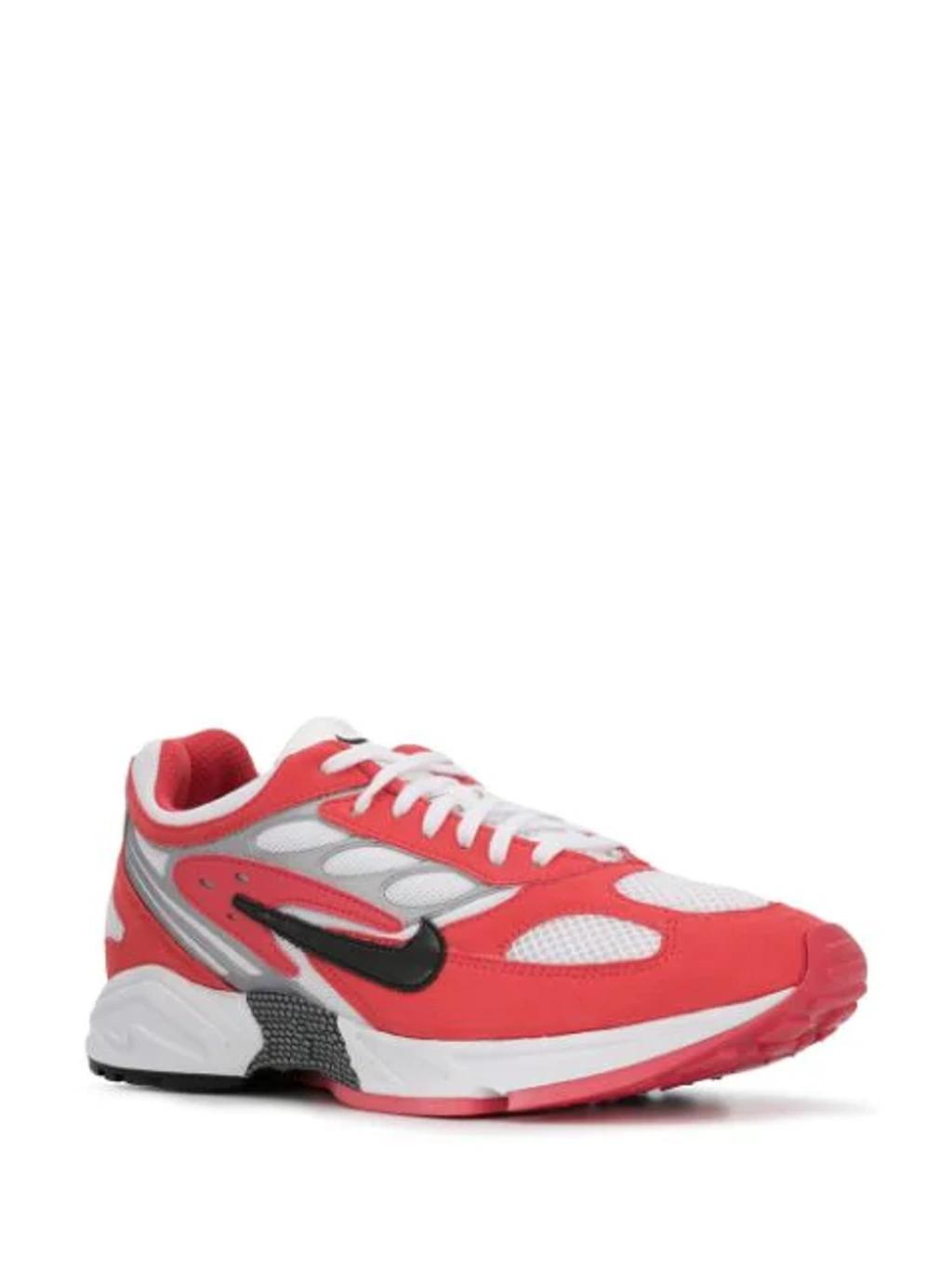 NIKE Air Ghost Racer Low-top Sneakers In Track Red/black/white/metallic Silver Product Image