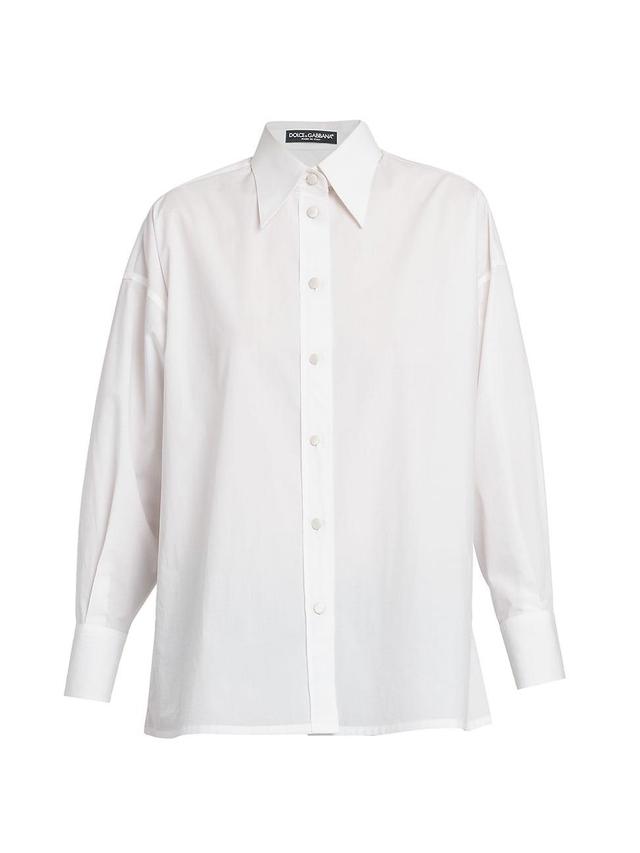 Womens Poplin Point Collar Shirt Product Image