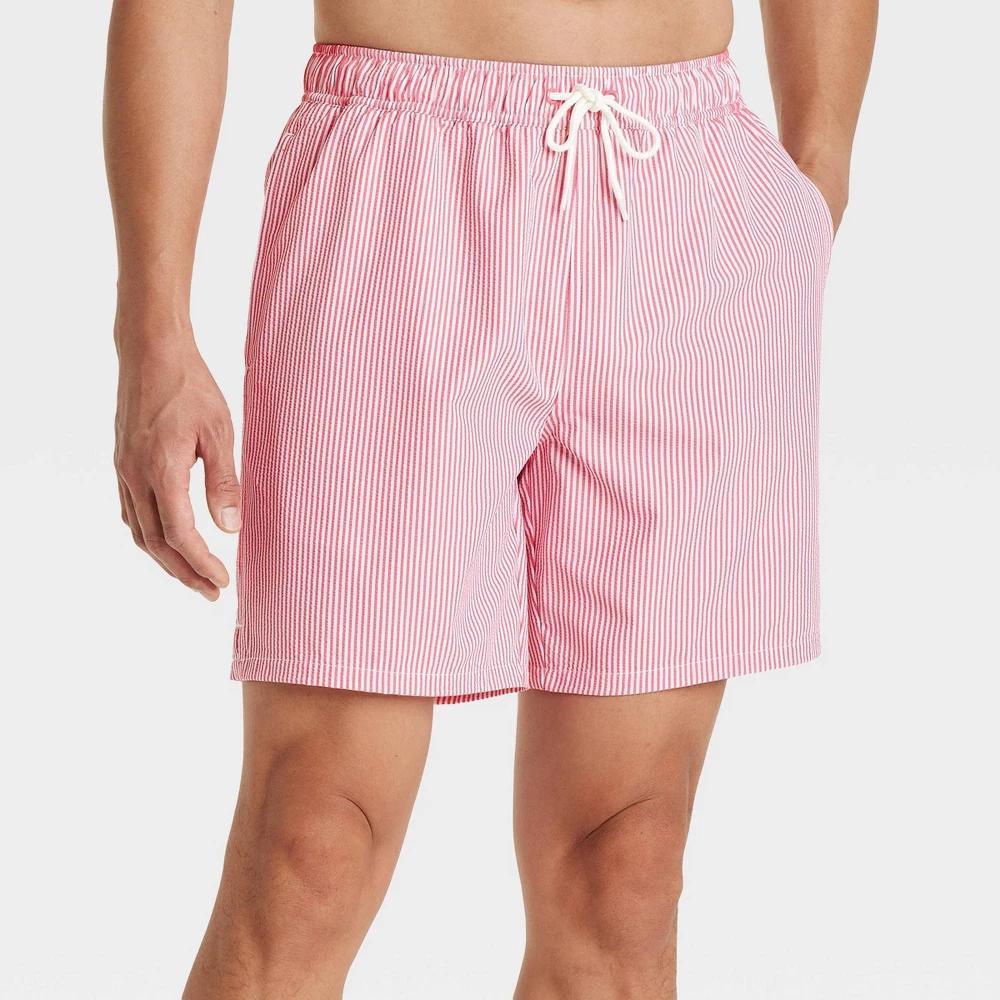 Mens 7 Striped Regular Fit Swim Shorts - Goodfellow & Co S Product Image