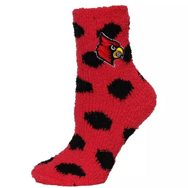 Womens ZooZatz Louisville Cardinals Plush Dot Socks Product Image