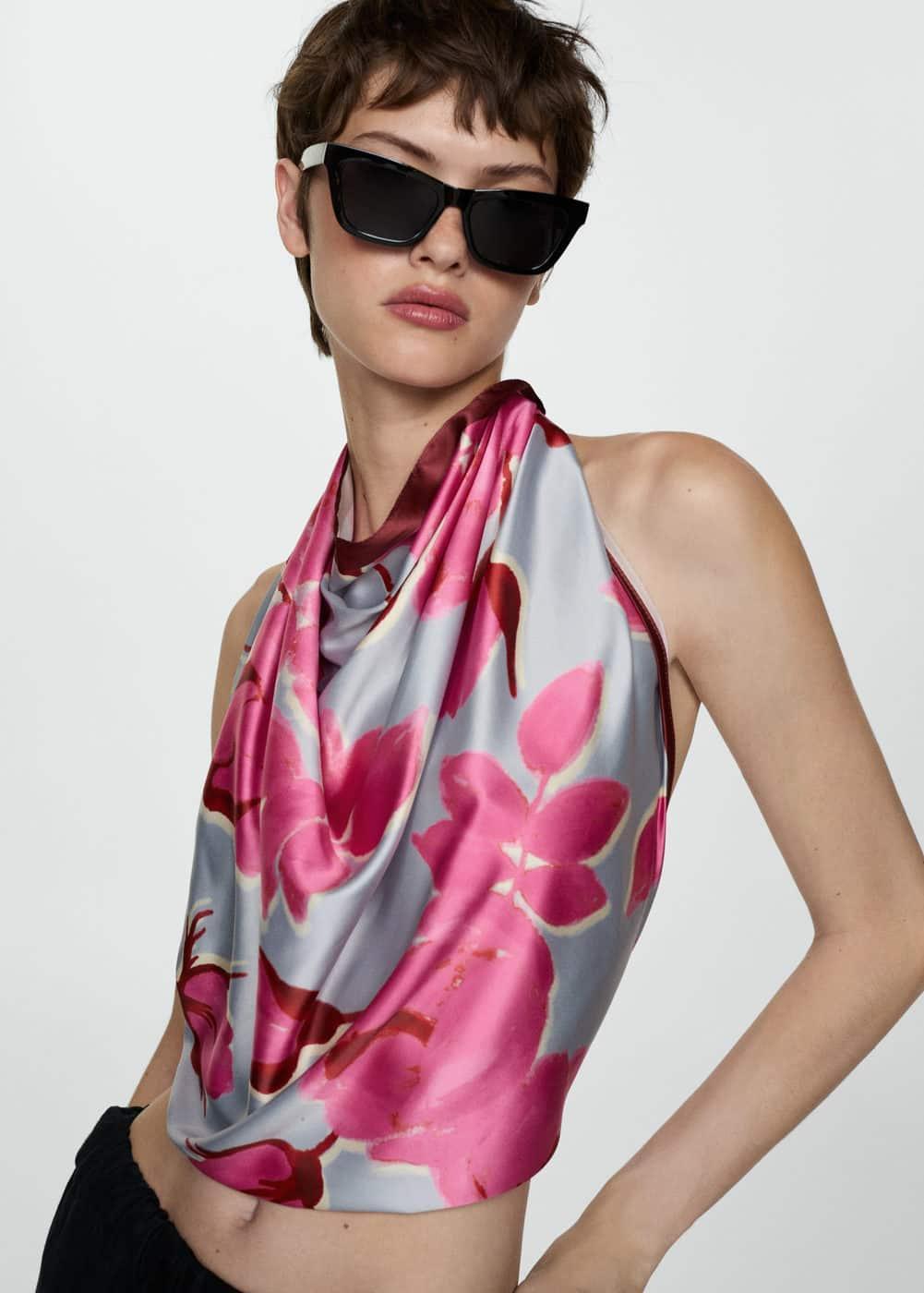 MANGO - Floral printed scarf - One size - Women Product Image