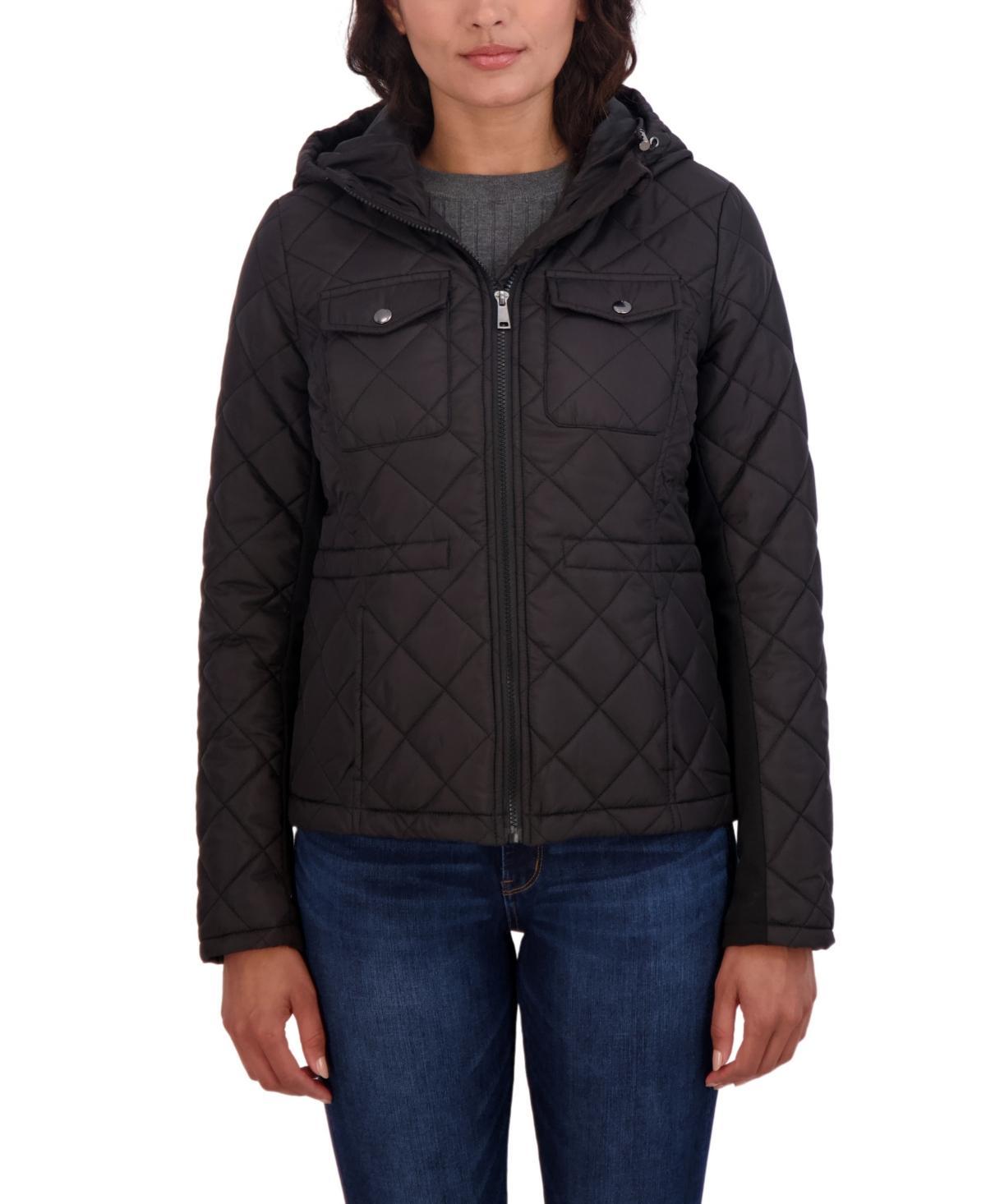 Womens Sebby Juniors Quilted Jacket with Hood Product Image